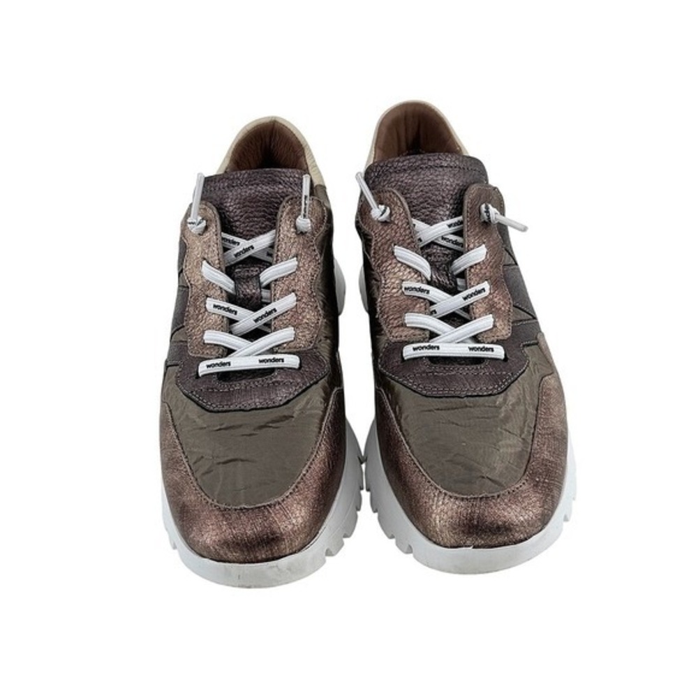 Wonders Metallic Bronze Taupe Platform Sneakers Memory Gel‎ Spain Womens (37/6)